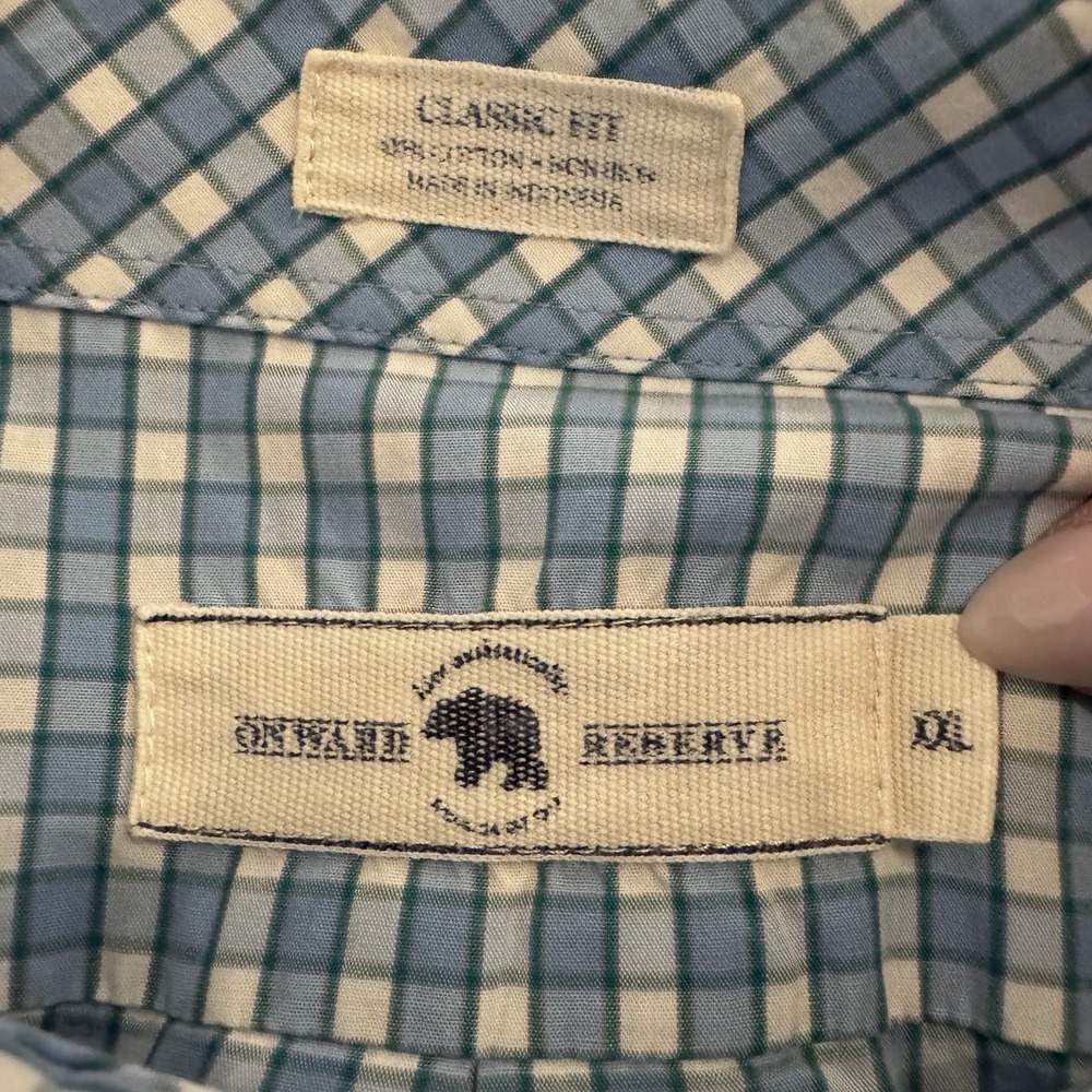 Onward Reserve Classic Fit Button Down Men's Dress Shirt Size XXL Blue Plaid - Picture 5 of 5